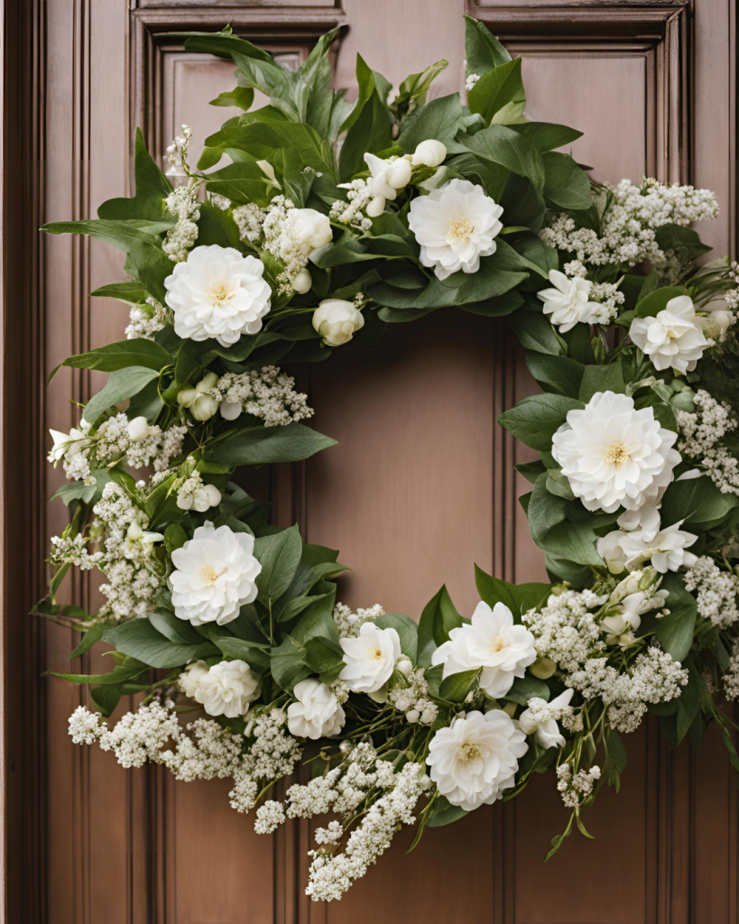 Blumenkranz Ideen mit weißen Blumen