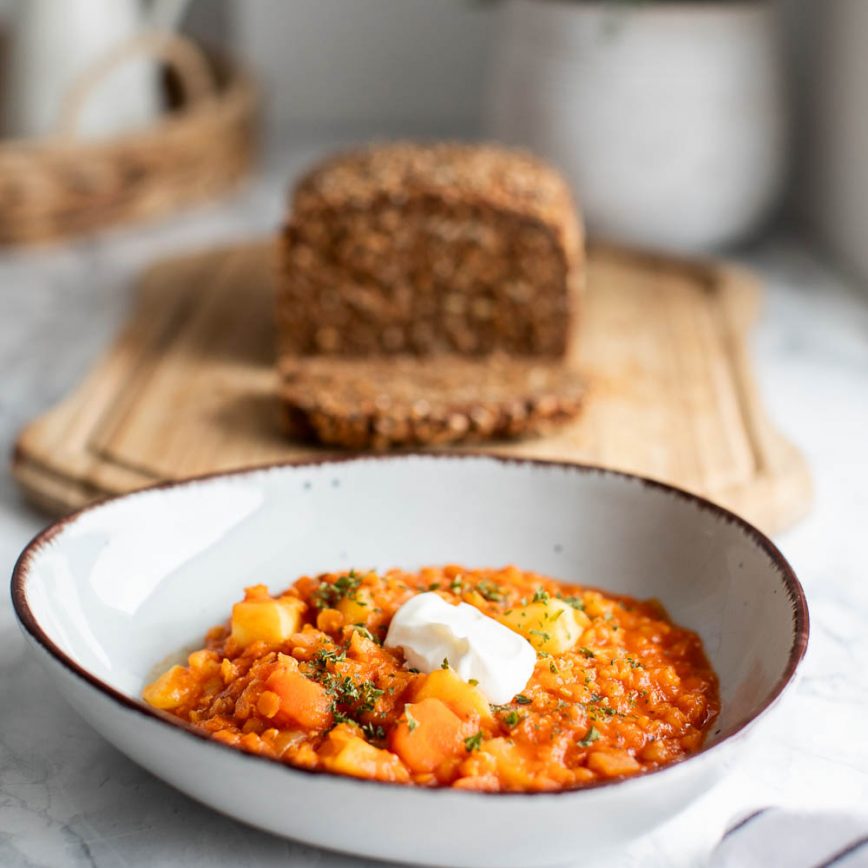 cremiger linseneintopf