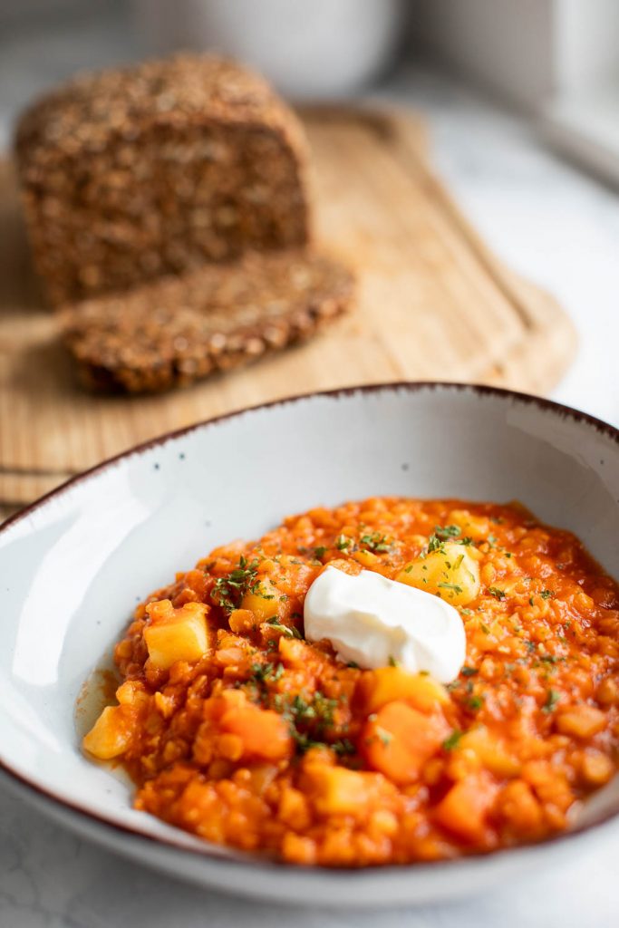 cremiger Linseneintopf