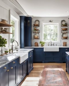 Kücheninspiration dunkelblaue küche