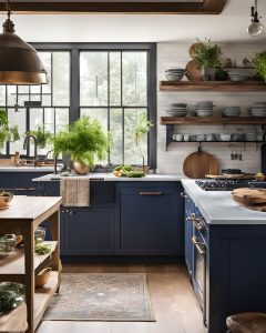 Blaue Küchen Inspiration im Farmhouse Stil