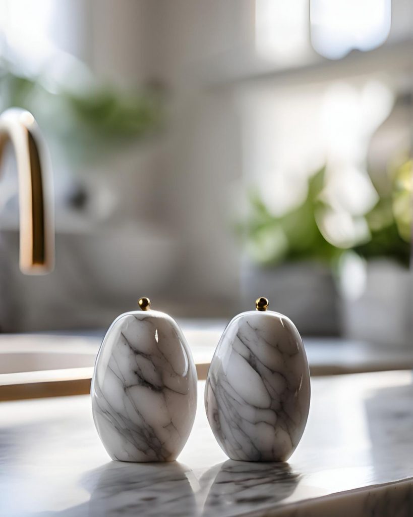 Salzstreuer und Pfefferstreuer aus marmor