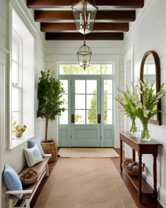 Eingangsbereich mit grüner Haustür