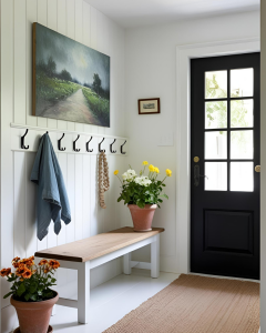 schwarze Haustür, Landhausstil Eingang