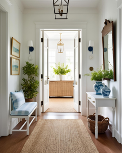 8 Einrichtungsideen für einen schönen Eingangsbereich, Körbe für mehr Ordnung im Flur