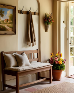 flur mit haken und bank